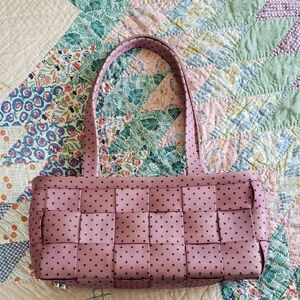 Harveys Lilac Woven Tote Bag with polka dots
